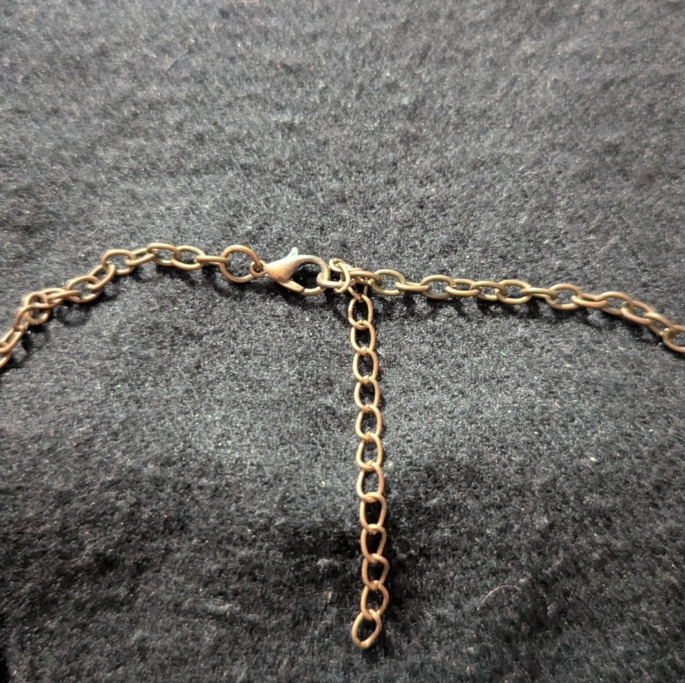 Copper Tone Black Rhinestone Curved Bar Bib Style Statement Necklace